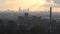 Panoramic view of Manchester city skyline at sunset