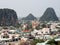 Panoramic view of the Marble Mountains, cluster of limestone hills with Buddhist grottoes