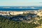 Panoramic view of Marseille and Frioul islands in the background on a sunny day, France