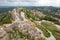 Panoramic view of the medieval castle of Les- Baux-de-Provence at the top of the hill
