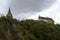 Panoramic view of the medieval castle of Vianden, Luxembourg, on a hill in the forest