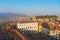 Panoramic view of medieval city Bergamo in Lombardy, Italy