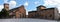 Panoramic view of the medieval Piazza del Duomo of San Miniato close to Siena. Tuscany, Italy.