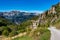 Panoramic view of the Mercantour National Park near Valberg, French Alps