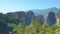 Panoramic view of Meteora with Rousanou Nunnery