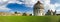 Panoramic view of Miracles Square in Pisa on a sunny day, Tuscan