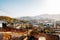 Panoramic view of Miryang city from Moonlight Ssamji park at autumn in Miryang, Korea