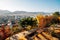 Panoramic view of Miryang city from Moonlight Ssamji park at autumn in Miryang, Korea