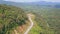 Panoramic view modern empty mountain road among jungle