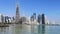 Panoramic view of modern skyline of Doha. Qatar on sunny day