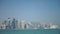 Panoramic view of modern skyline of Doha. Qatar on sunny day