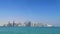 Panoramic view of modern skyline of Doha. Qatar on sunny day