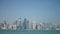 Panoramic view of modern skyline of Doha. Qatar on sunny day