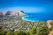 Panoramic view on Mondello beach in Palermo, Sicily.
