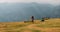 panoramic view from Monte Baldo in Italy with people in background