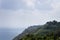 Panoramic view of `Monte San Bartolo National Park` with vineyards above Adriatic sea Marche, Italy, Europe