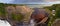 Panoramic view at the Montmorency falls at a distance of Quebec - Canada