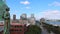 Panoramic view of Montreal historic town neighbourhood, Old Port of Montreal with lighthouse and clock tower and