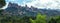 Panoramic view of the Montserrat Gorge. Monestir Santa Maria de Montserrat