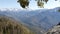 Panoramic view from Moro Rock in Sequoia forest national park, Northern California, USA. Overlooking old-growth woodland