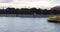 Panoramic view of Moscow river at sunset
