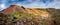 Panoramic view of the most colorful volcanic mount Brennisteinsalda  Sulphur Wave in Landmannalaugar region and lava field