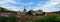 Panoramic view of the most representative buildings of the city in the old citadel. Sighisoara, Romania.