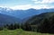 A panoramic view of Mount Baker and Mount Shuksan in the North Cascades