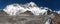 Panoramic view of mount Lhotse and Island Peak