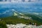 Panoramic view of mountain lake in National Park High Tatra. Strbske pleso, Slovakia, Europe. Beautiful world