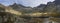 Panoramic view on mountain lake Prostredne Spisske pleso at the end of the hiking route to the Teryho Chata mountain