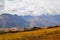 Panoramic view of the mountain landscape and countryside of Peru