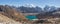 Panoramic view mountain landscpe from Renjo la, Everest region