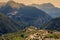 Panoramic view of mountain in National Park of Tzoumerka, Greece Epirus region. Mountain