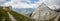 Panoramic view of mountain peaks