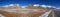 Panoramic view of mountain in snow near Khunjerab pass.