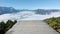Panoramic view of Mountain Zugspitze from the paragliding take-off ramp on top of Mount Wank in Garmisch Partenkirchen