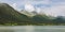 Panoramic view of the mountains along the Romsdalsfjorden