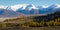 Panoramic view of the mountains of Altai-Chuya ridge, West Siberia