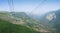 Panoramic view of the mountains, forest and skyline. Top view of the landscape, from the cable car Wings of Tatev.