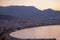 Panoramic view of the mountains, Mediterranian sea, Turkish resort Alanya, Turkey