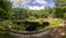 Panoramic view of the mouth of the subway cenote Saamal of chichen itza is in the Mayan jungle hacienda of the Yucatan Peninsula