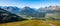 Panoramic view from Muottas Muragl of Upper Engadine GraubÃ¼nden, Switzerland