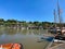 A panoramic view of the Museum Harbor German: Museumshafen OevelgoenneGerman: Ã–velgÃ¶nne in Hamburg, Germany