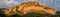 Panoramic view of the Mushroom Rocks at sunset