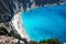 Panoramic view of myrtos beach at kefalonia island