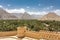 Panoramic view from the Nakhal fort in Nakhl, Oman, Arabia