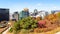 Panoramic view of Namsan Park and modern buildings