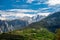 Panoramic view on Naranjo de Bulnes or Picu Urriellu, limestone peak dating from Paleozoic Era, located in Macizo Central region