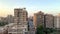 Panoramic view of Nasr City Cairo old residential district with many buildings and main road with heavy traffic. Time lapse. Top v